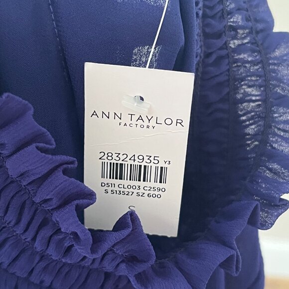NWT Ann Taylor Factory Professional Career Top Purple Size Small Ruffles - Picture 3 of 8